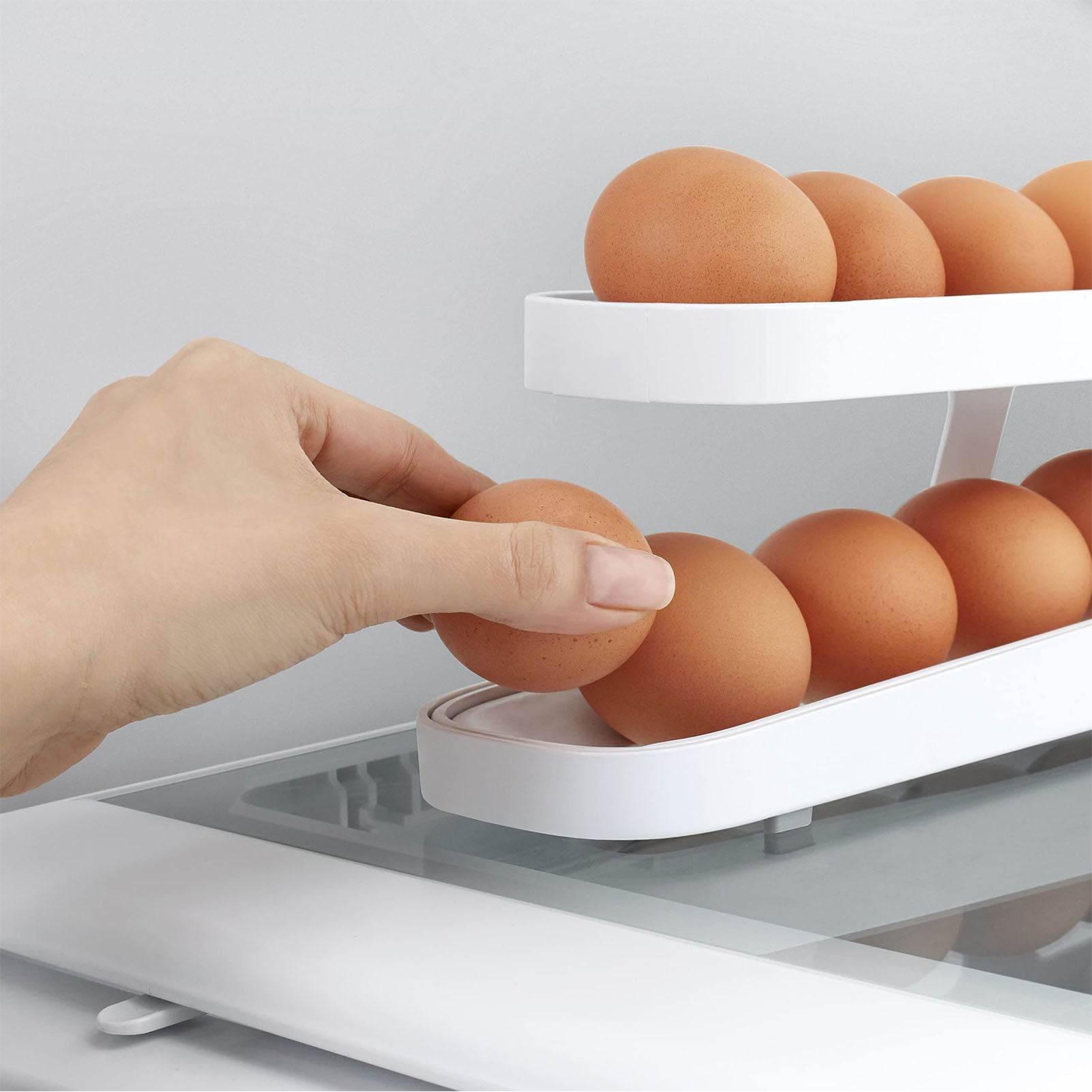 Automatic Scrolling Egg Rack Holder